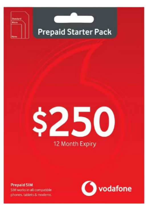 Vodafone $250 Prepaid SIM Starter Pack