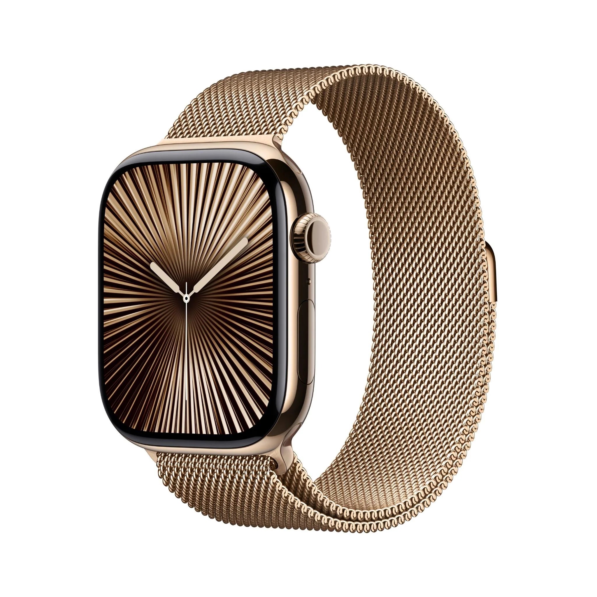 Watch Series 10 GPS + Cellular 46mm Gold Titanium Case with Gold Milanese Loop - S/M
