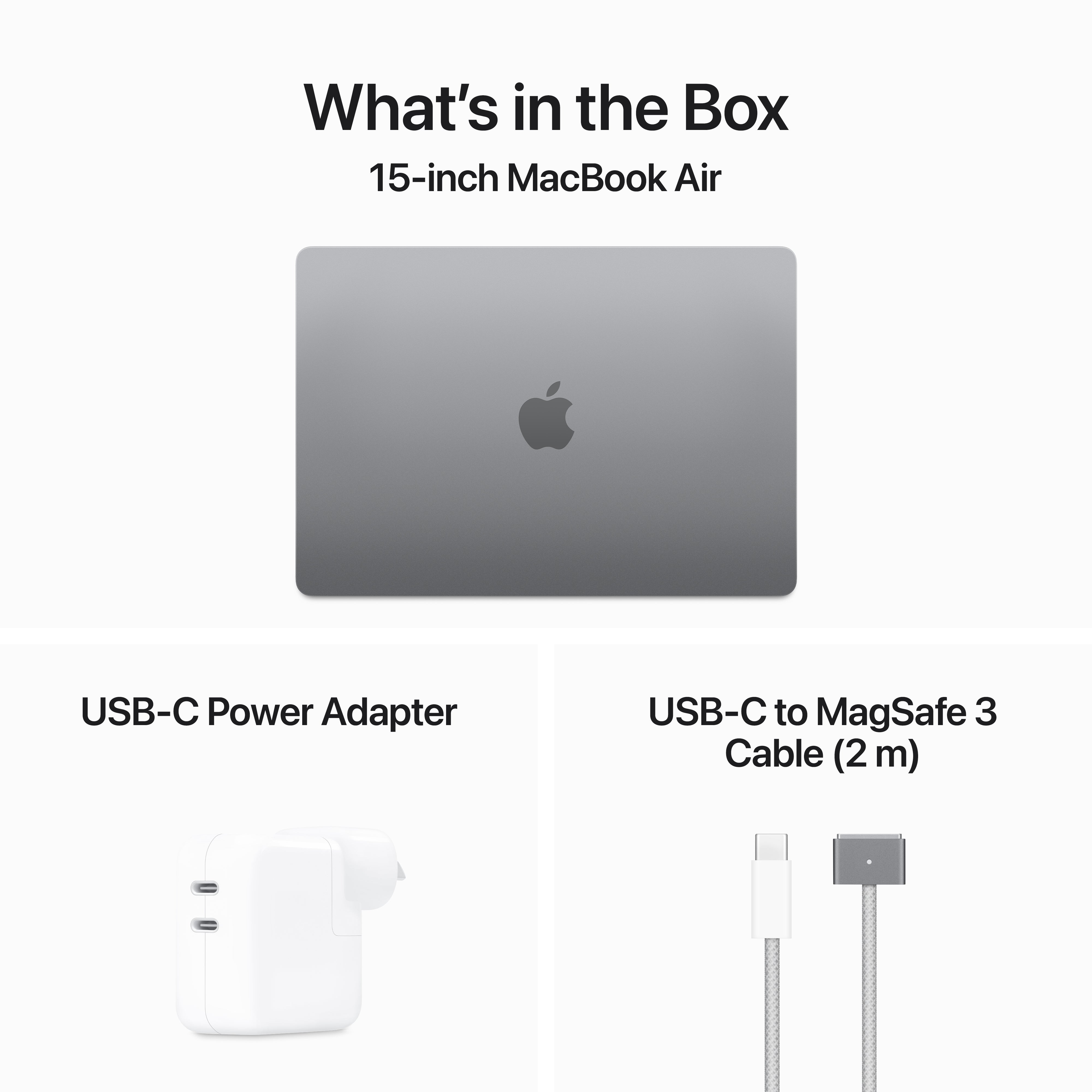 MacBook Air 15.3in - Space Grey - M3 (8-core CPU / 10-core GPU) - 16GB - 512GB SSD - 35W Dual USB-C Port Power Adapter