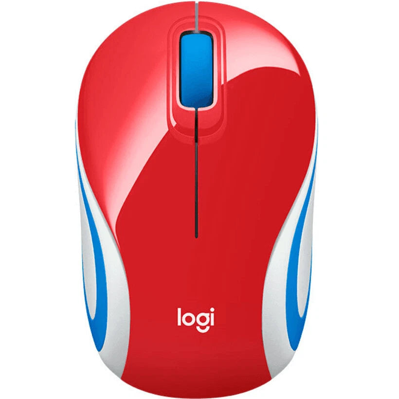 Logitech M187 Wireless Mini Mouse USB Red Small Portable