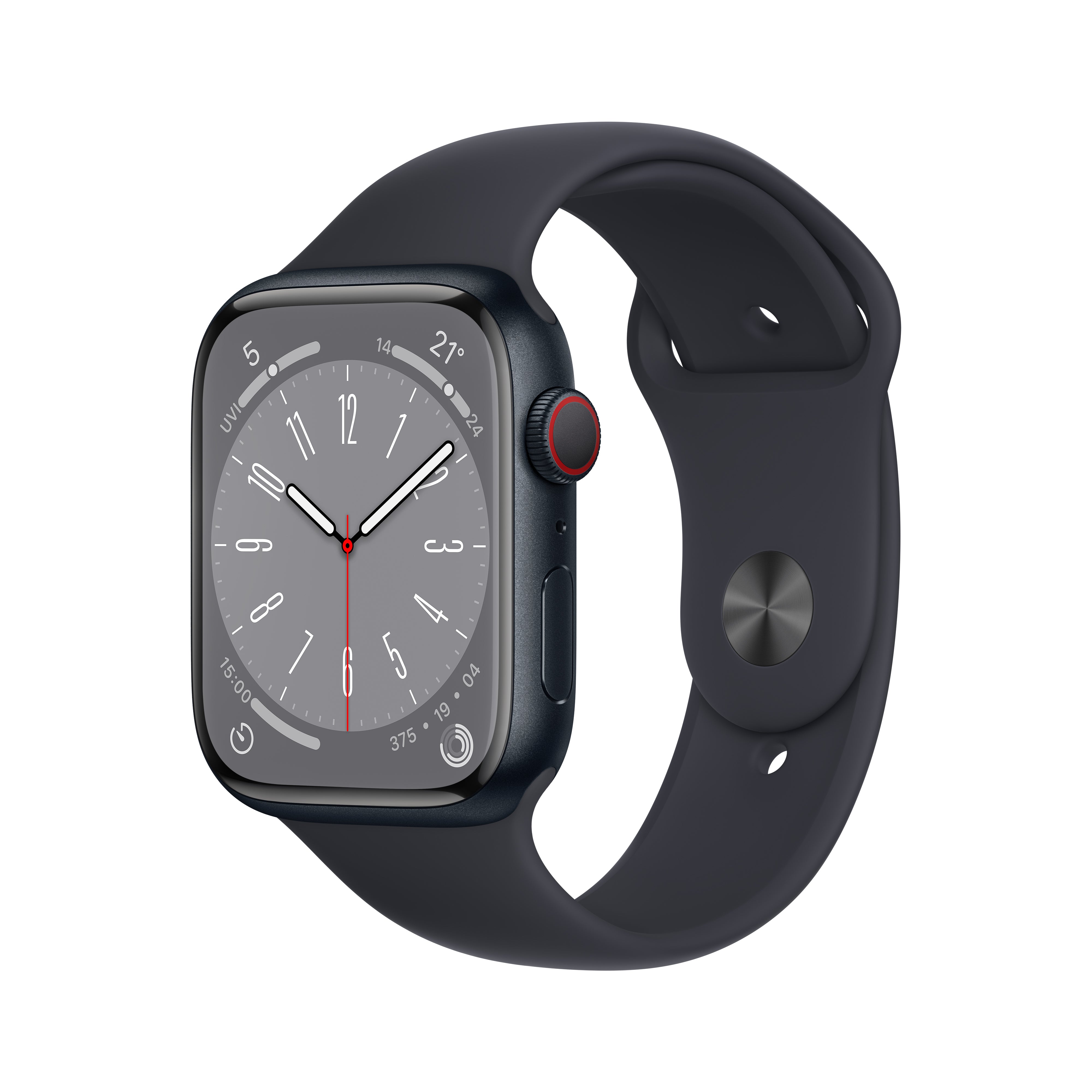 Apple Watch Series 8 GPS + Cellular - 45mm Midnight Aluminium Case with Midnight Sport Band
