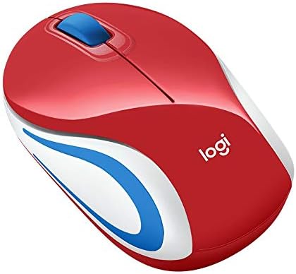 Logitech M187 Wireless Mini Mouse USB Red Small Portable