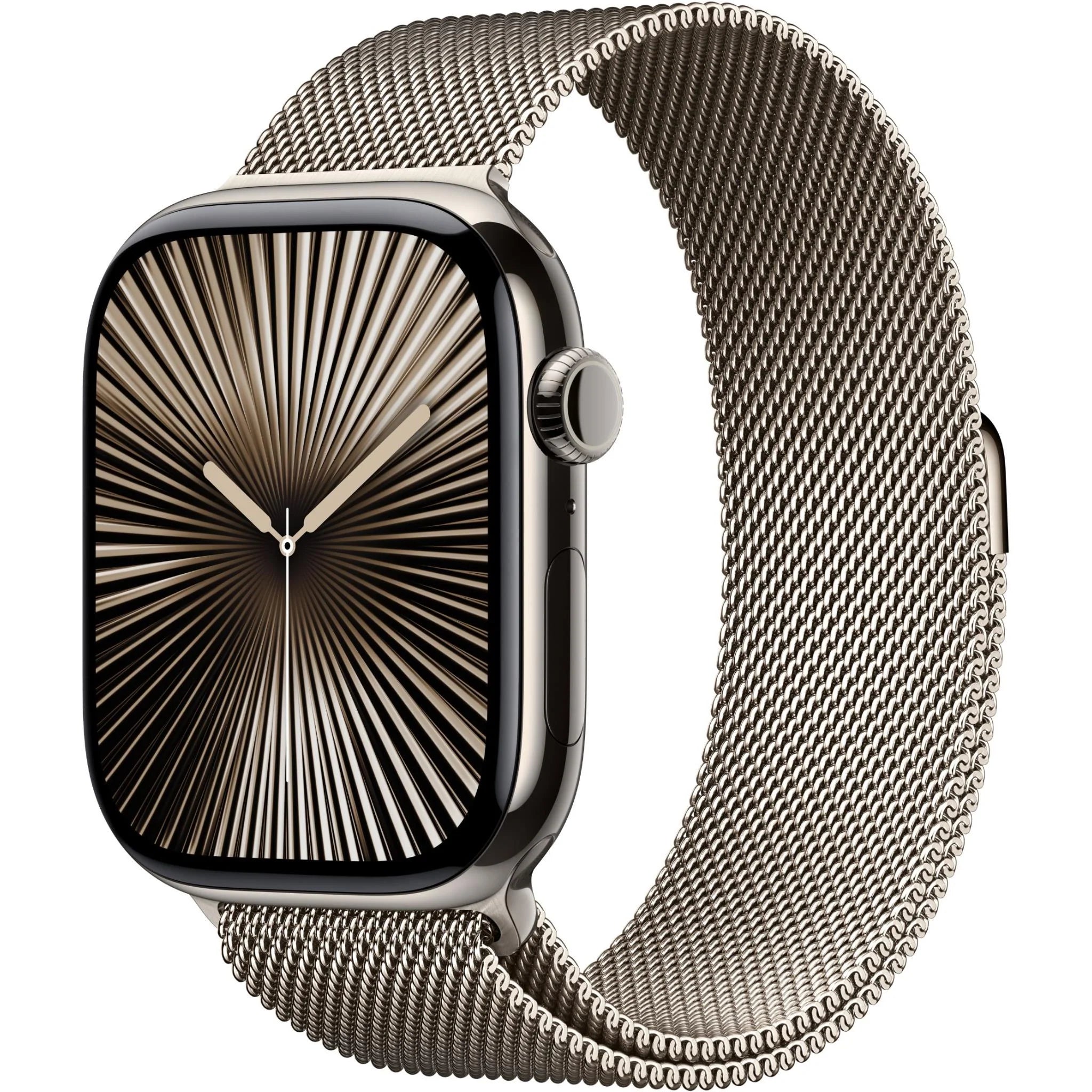 Watch Series 10 GPS + Cellular 46mm Natural Titanium Case with Natural Milanese Loop - S/M