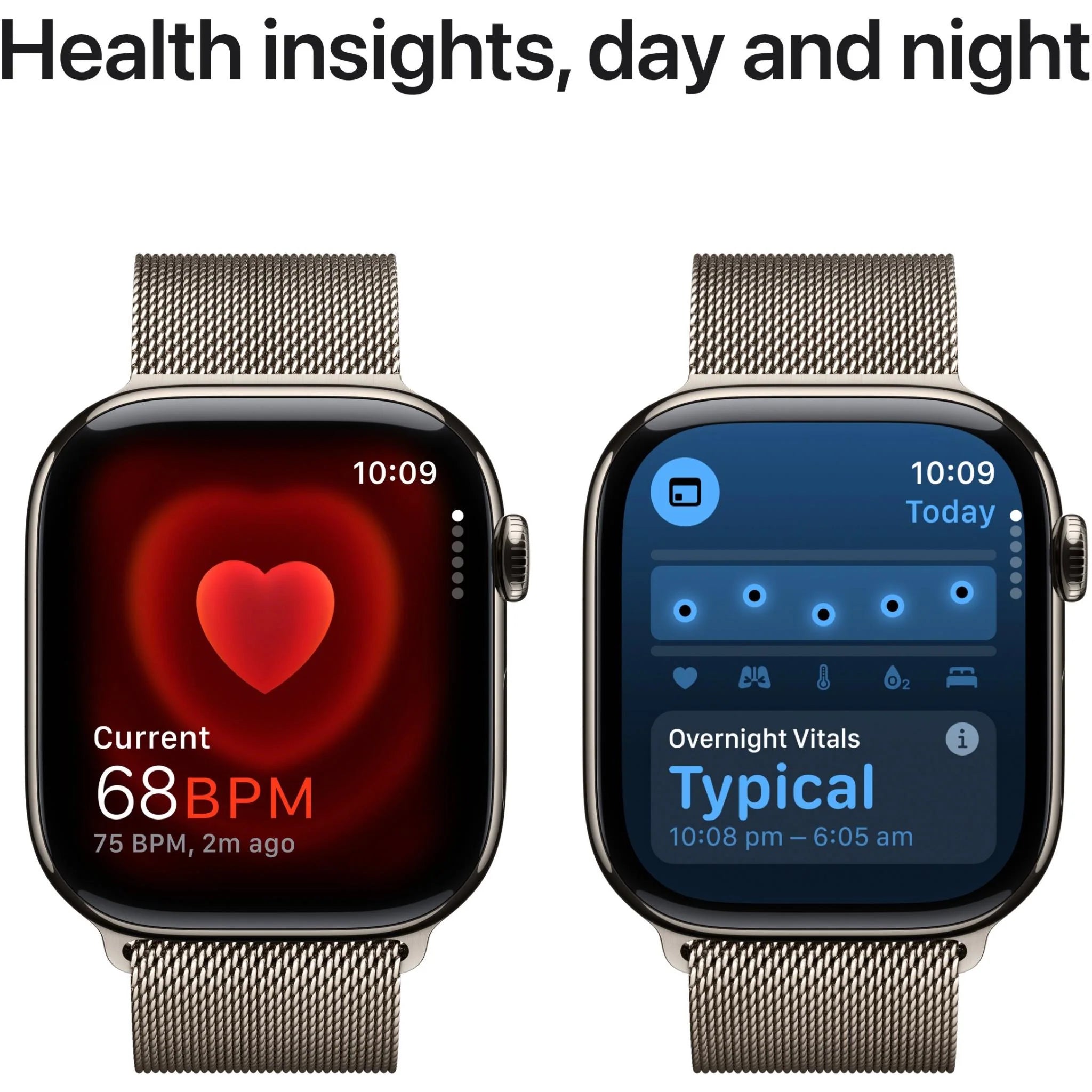 Watch Series 10 GPS + Cellular 46mm Natural Titanium Case with Natural Milanese Loop - S/M