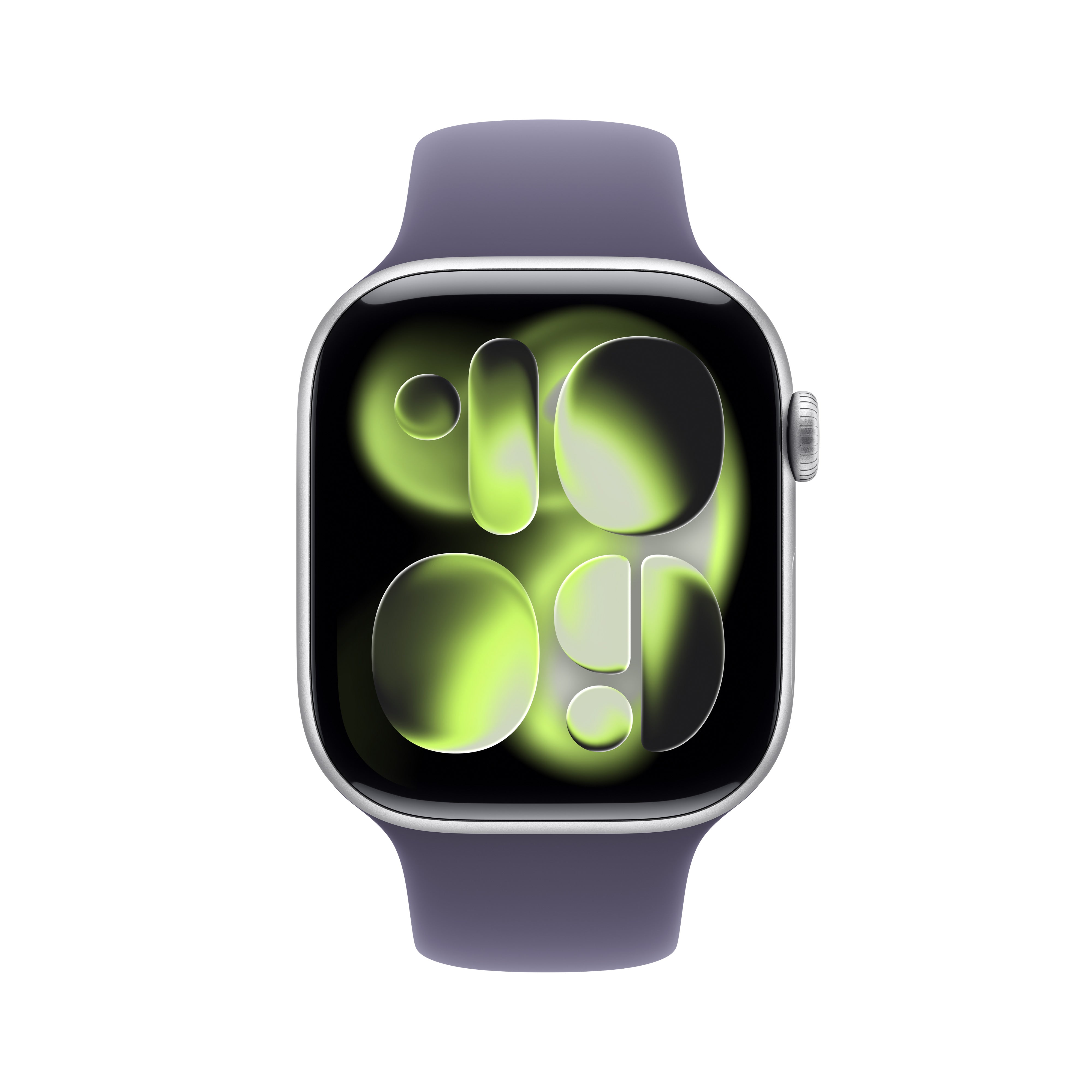 Apple Watch Series 11 GPS 46mm Silver Aluminium Case with Purple Fog Sport Band - S/M