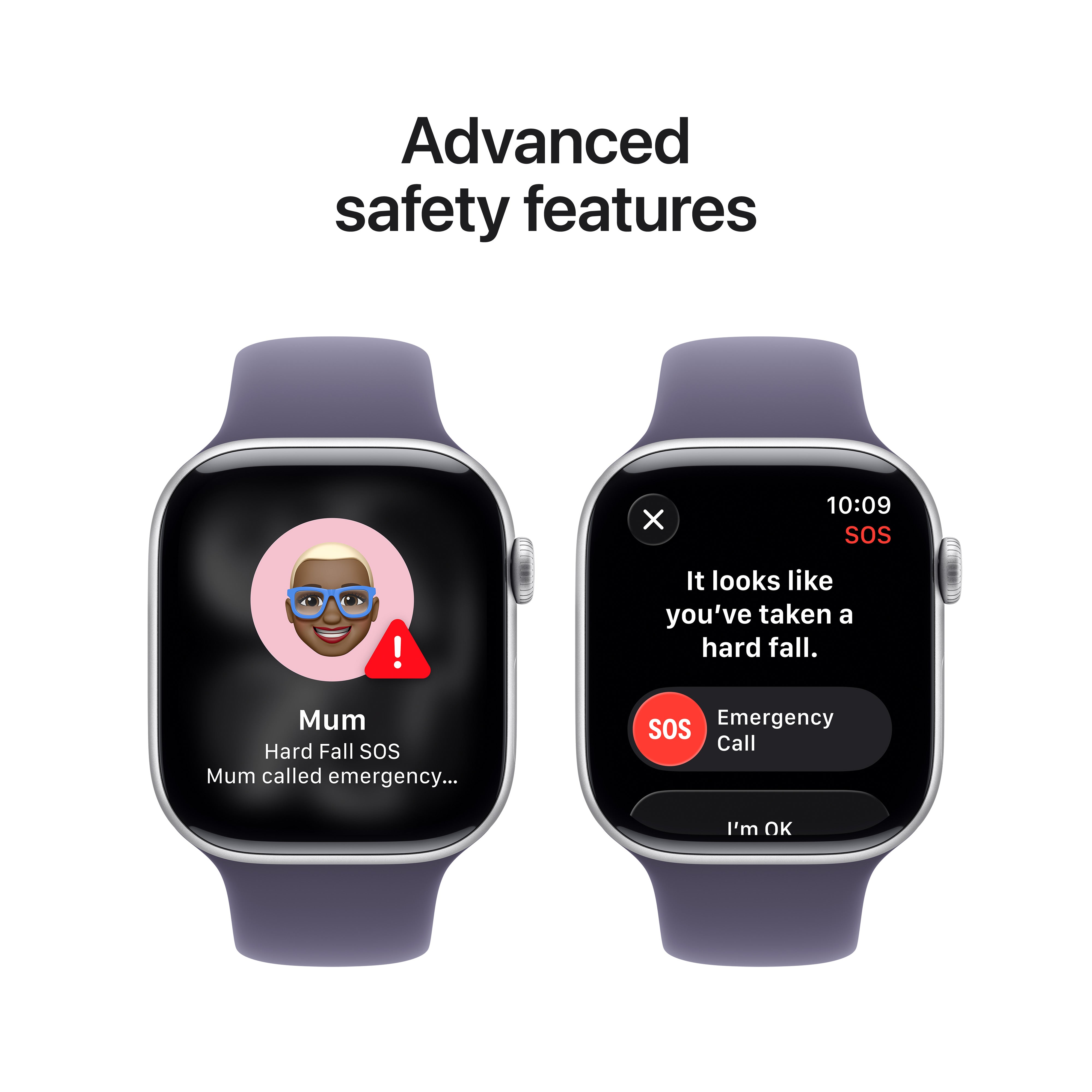 Apple Watch Series 11 GPS 46mm Silver Aluminium Case with Purple Fog Sport Band - S/M