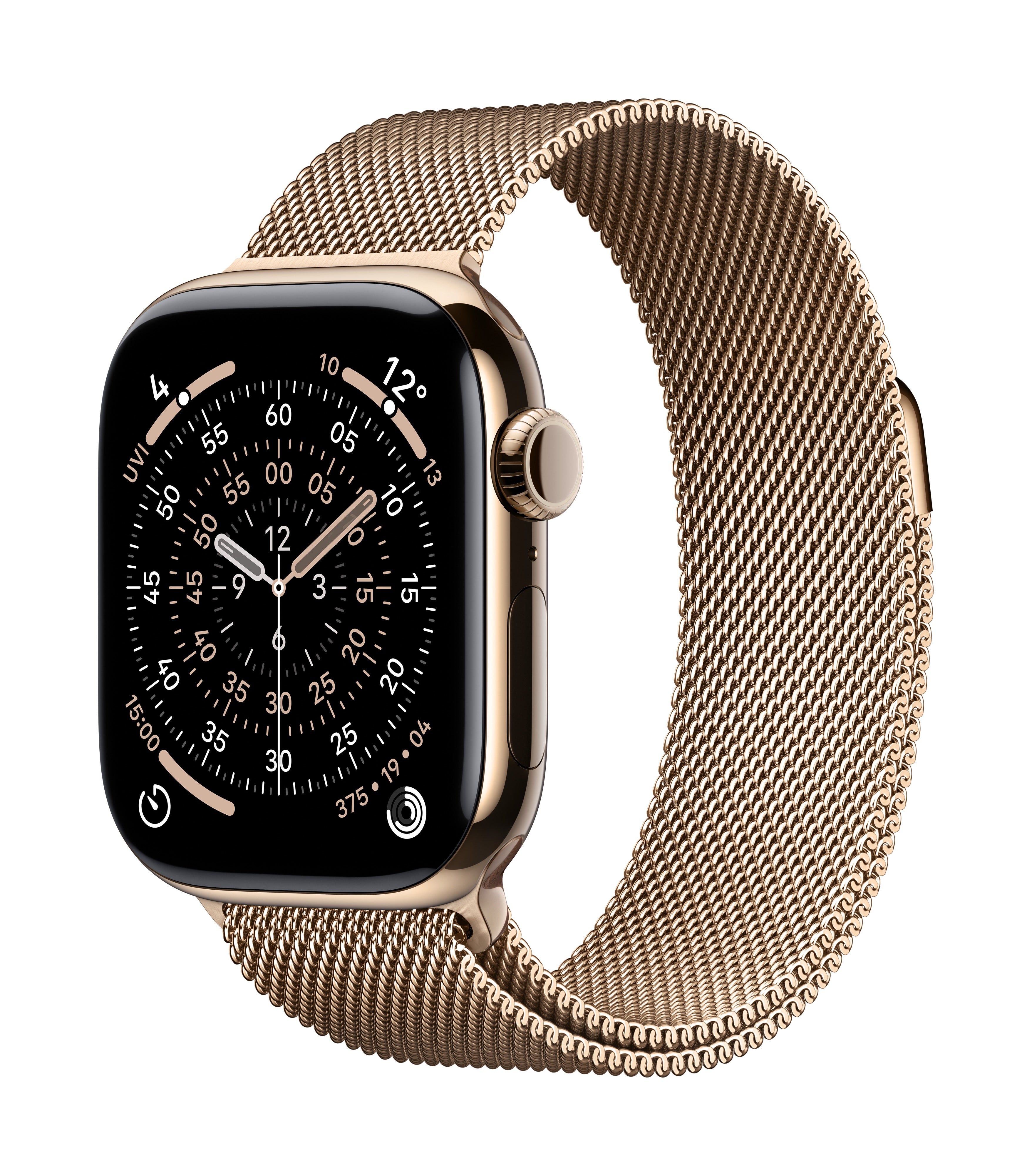 Apple Watch Series 11 GPS + Cellular 42mm Gold Titanium Case with Gold Milanese Loop