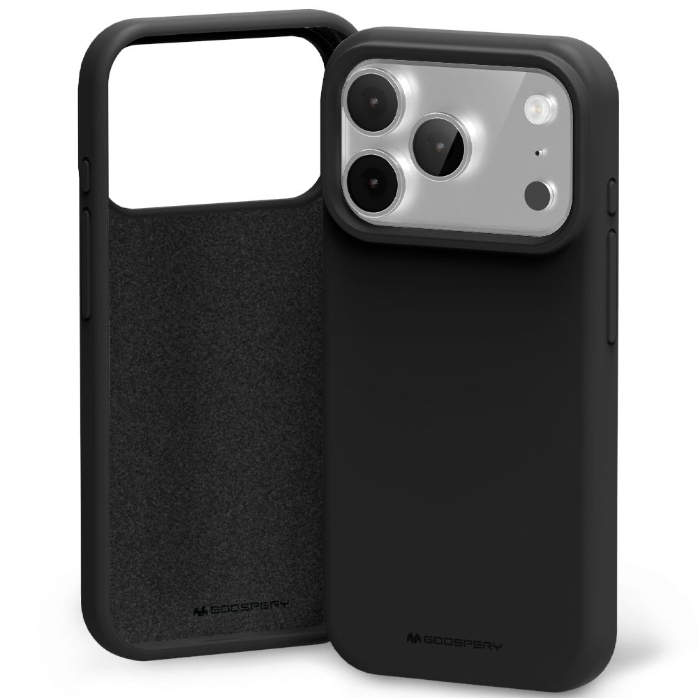 iPhone 17 Pro Max Goospery Mercury Silicone Case - Black