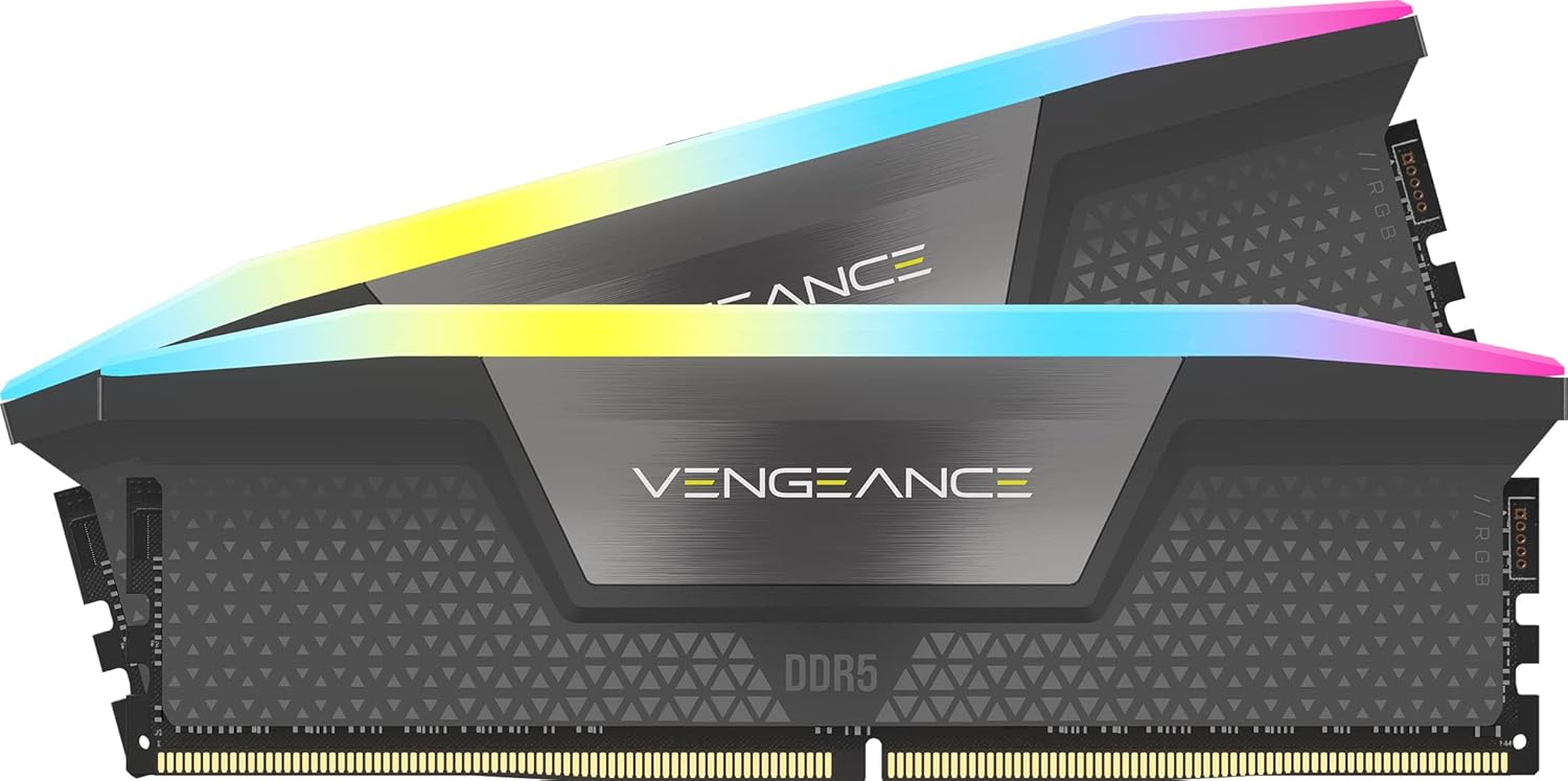 CORSAIR VENGEANCE RGB DDR5 32GB (2x16GB) DDR5 6000 (PC5-48000) C30 1.4V AMD EXPO Memory Kit CMH32GX5M2B6000Z30K
