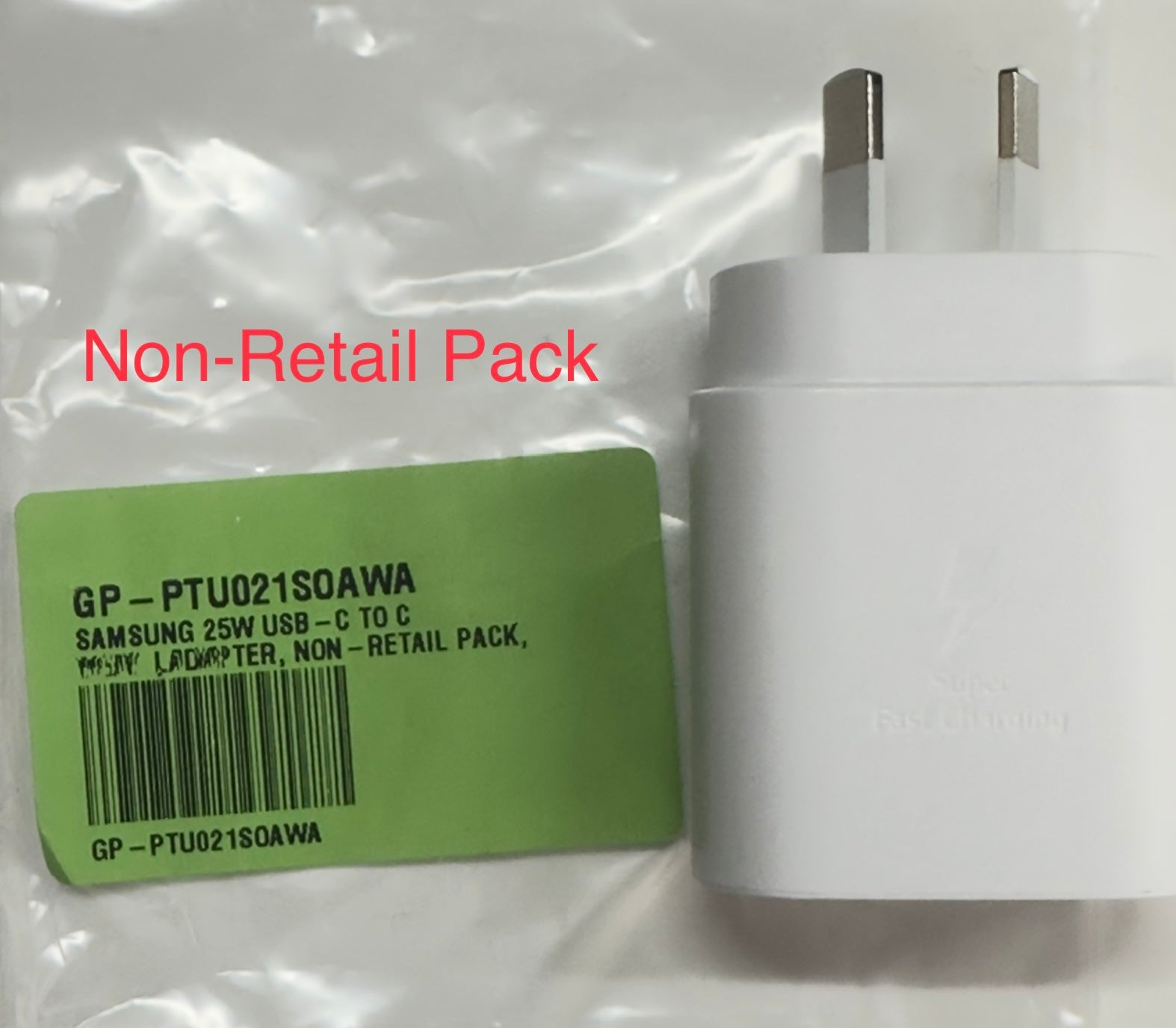 Samsung Wall Charger for Super Fast Charging 25W - White EP-TA800NWEGAU Non-Retail Package