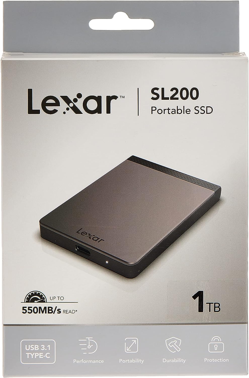 Lexar SL200 Portable Solid State Drive, 500MB/s Read, 1 TB Capacity