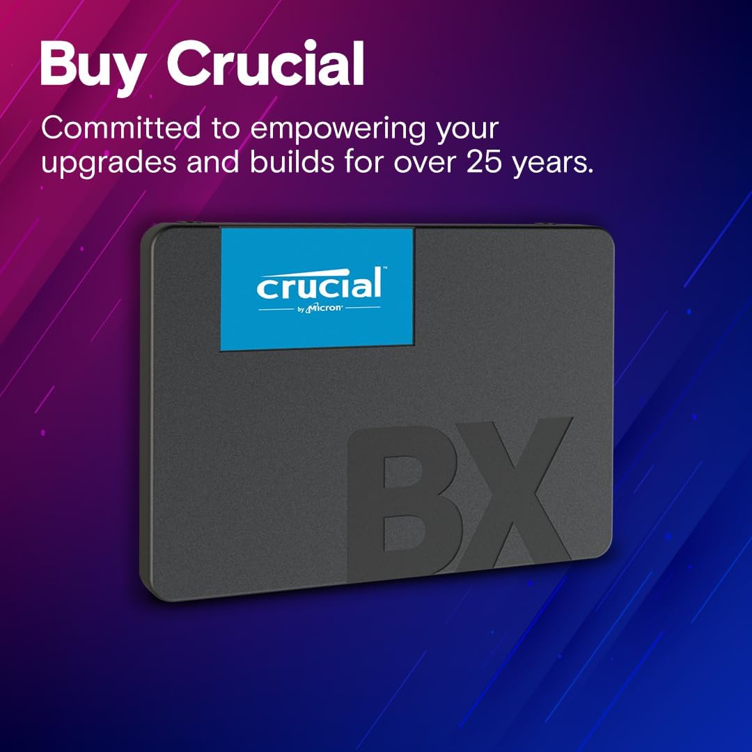 Crucial CT4000BX500SSD1, BX500 4TB, 2.5" INTERNAL SATA SSD, 540R/500W MB/s, 3 Year Warranty