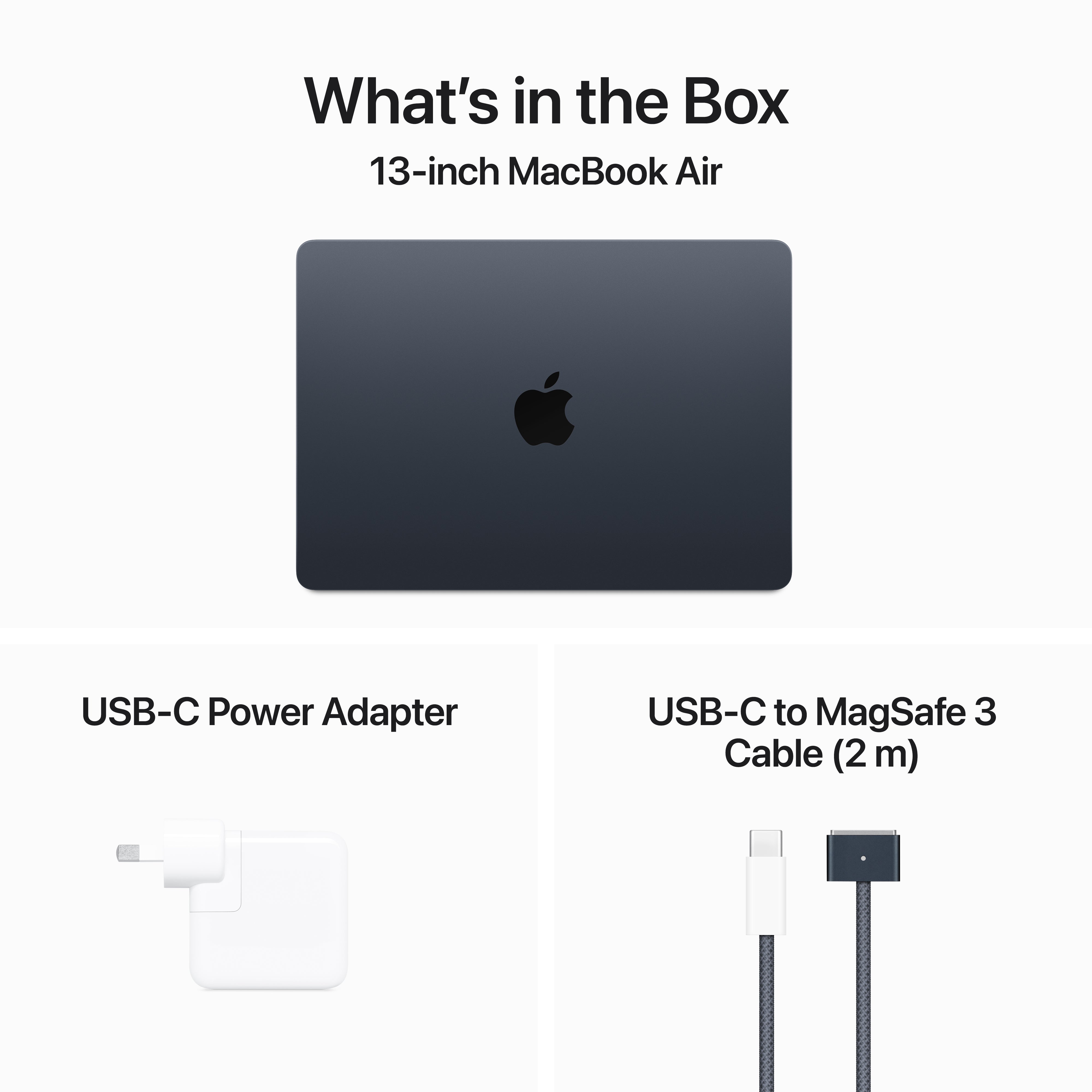 MacBook Air 13.6in - Midnight - M3 (8-core CPU / 10-core GPU) - 16GB - 512GB SSD - 35W Dual USB-C Port Power Adapter