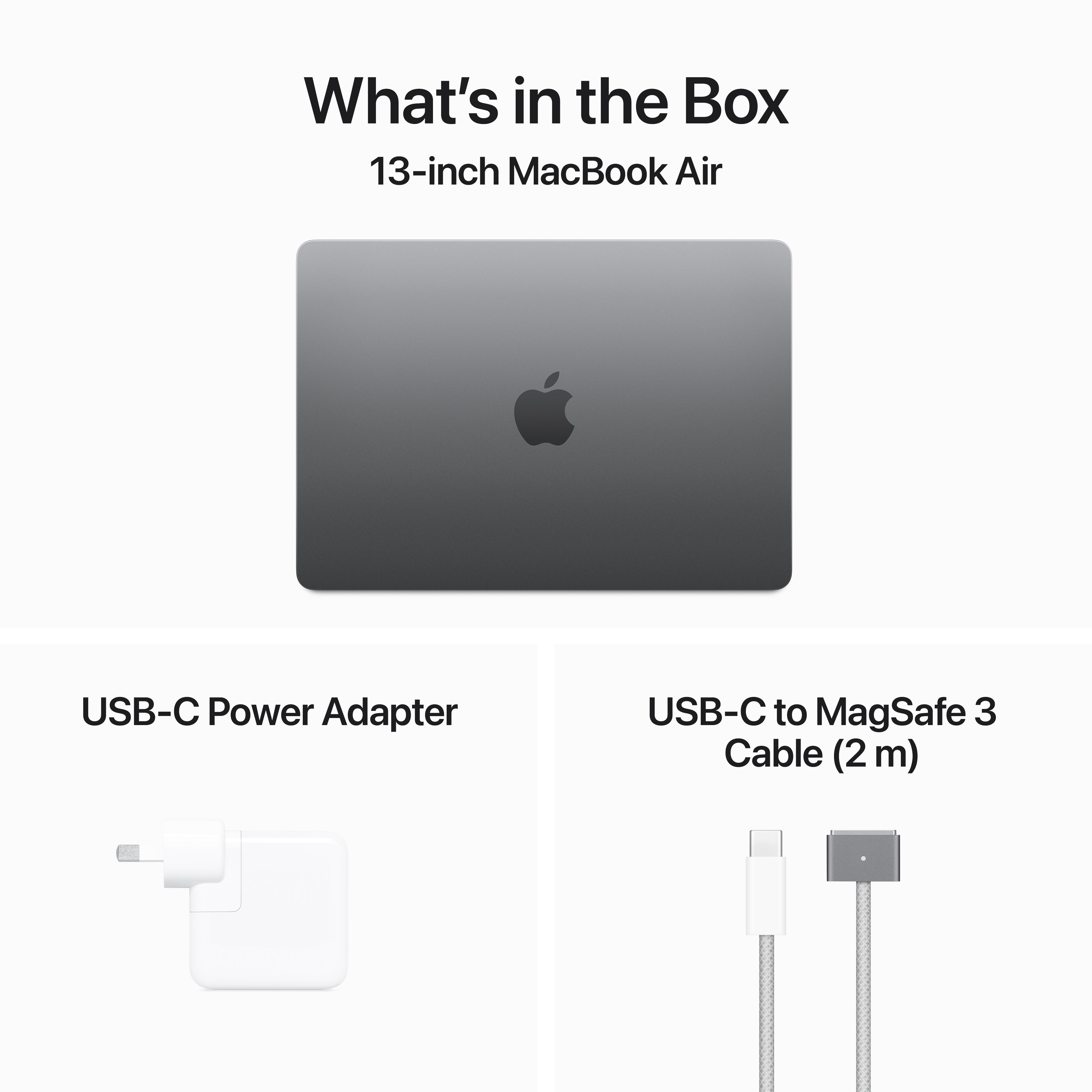 MacBook Air 13.6in - Space Grey - M3 (8-core CPU / 10-core GPU) - 16GB - 512GB SSD - 35W Dual USB-C Port Power Adapter
