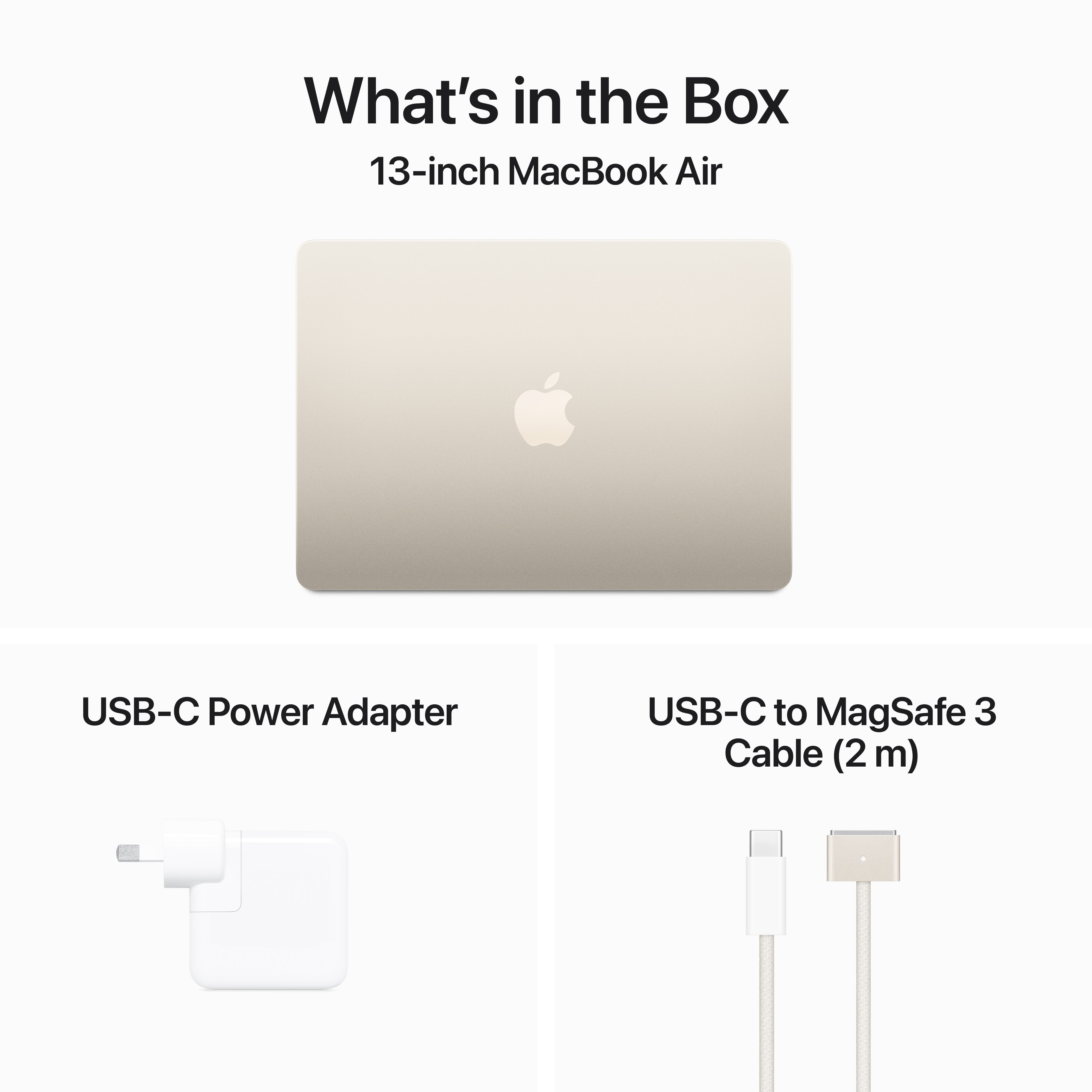 MacBook Air 13.6in - Starlight - M3 (8-core CPU / 10-core GPU) - 16GB - 512GB SSD - 35W Dual USB-C Port Power Adapter