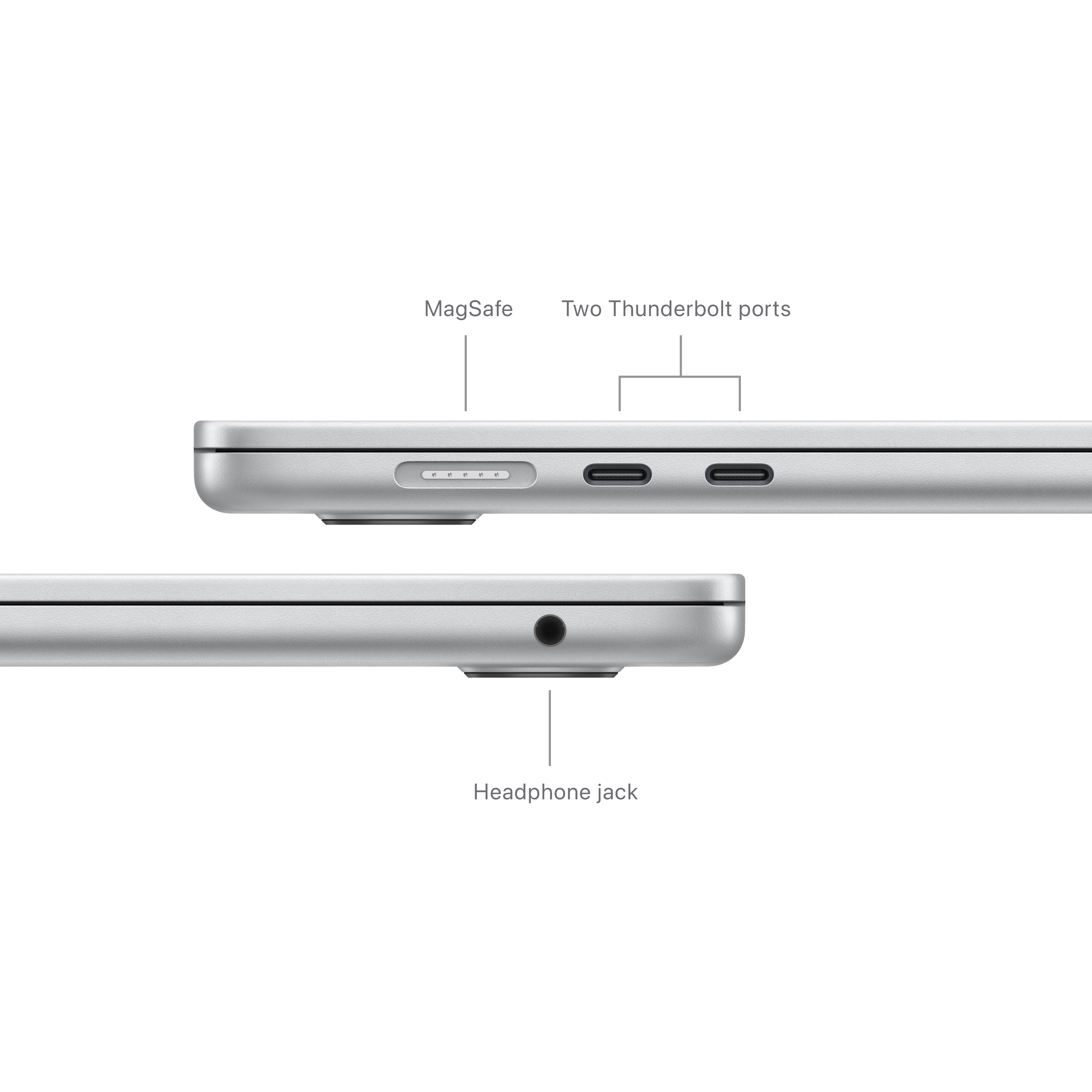 MacBook Air 15.3in - Silver - M3 (8-core CPU / 10-core GPU) - 8GB - 256GB SSD - 35W Dual USB-C Port Power Adapter