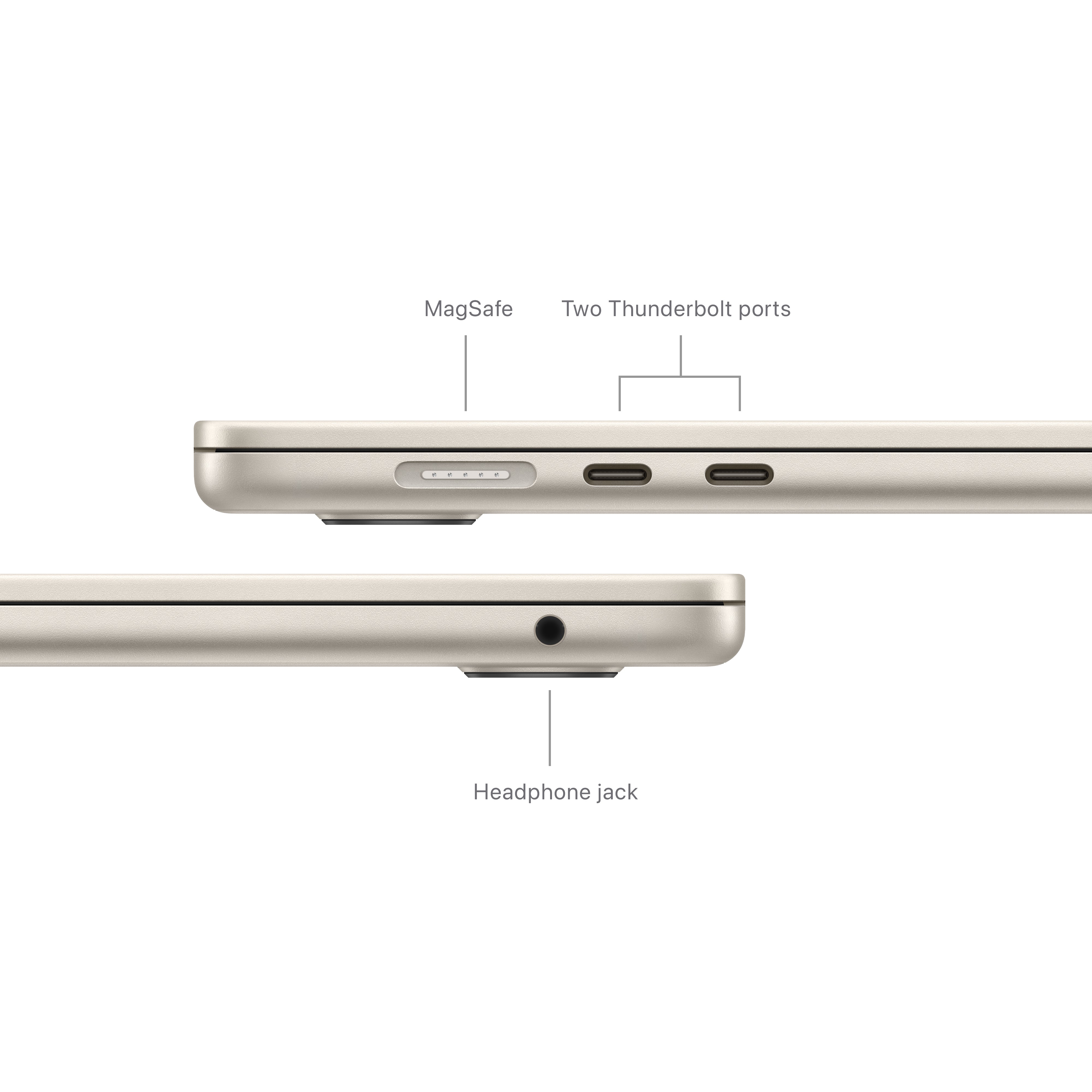 MacBook Air 15.3in - Starlight - M3 (8-core CPU / 10-core GPU) - 8GB - 256GB SSD - 35W Dual USB-C Port Power Adapter