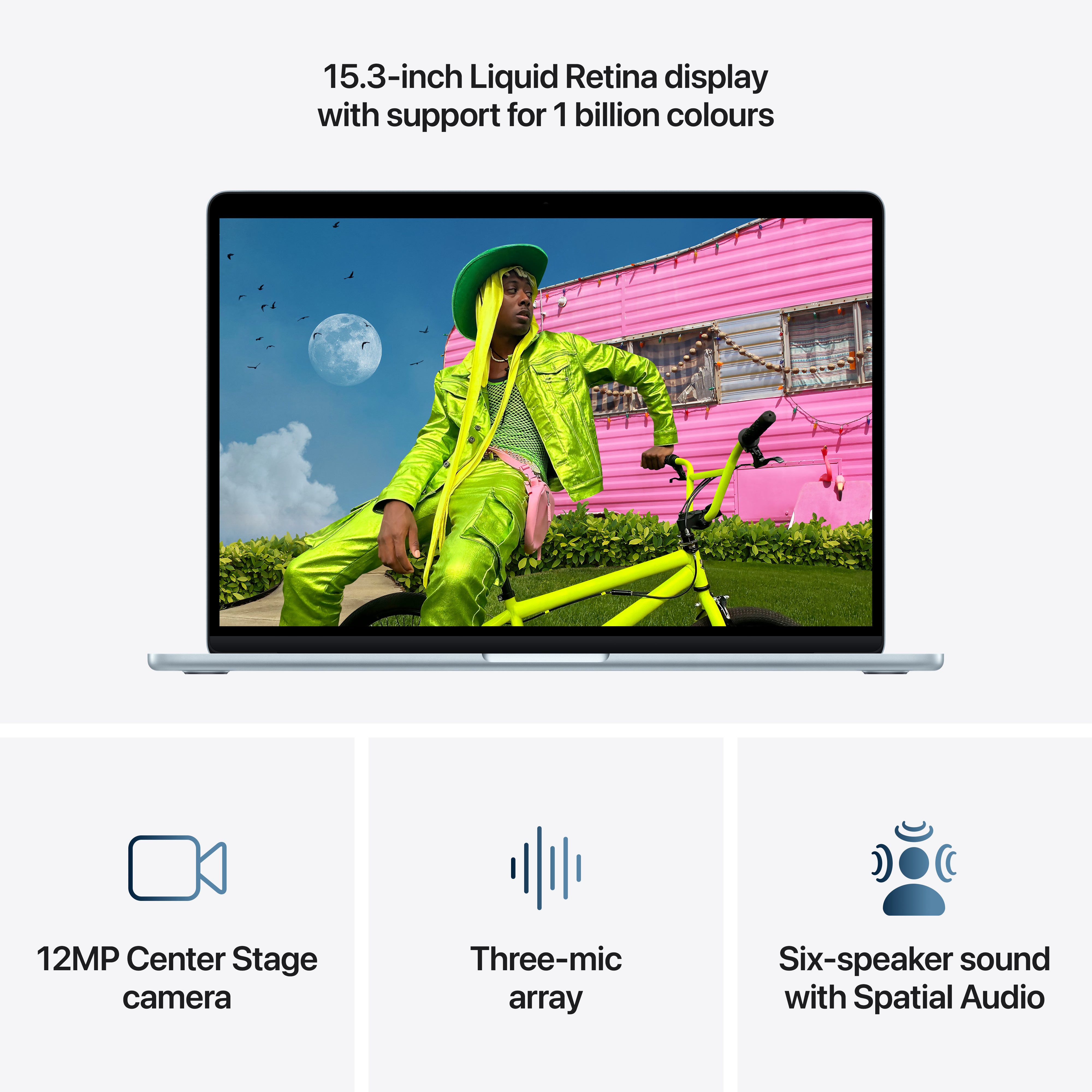 MacBook Air 15.3in - Sky Blue - M5 (10C CPU / 10C GPU) - 16GB - 1TB SSD