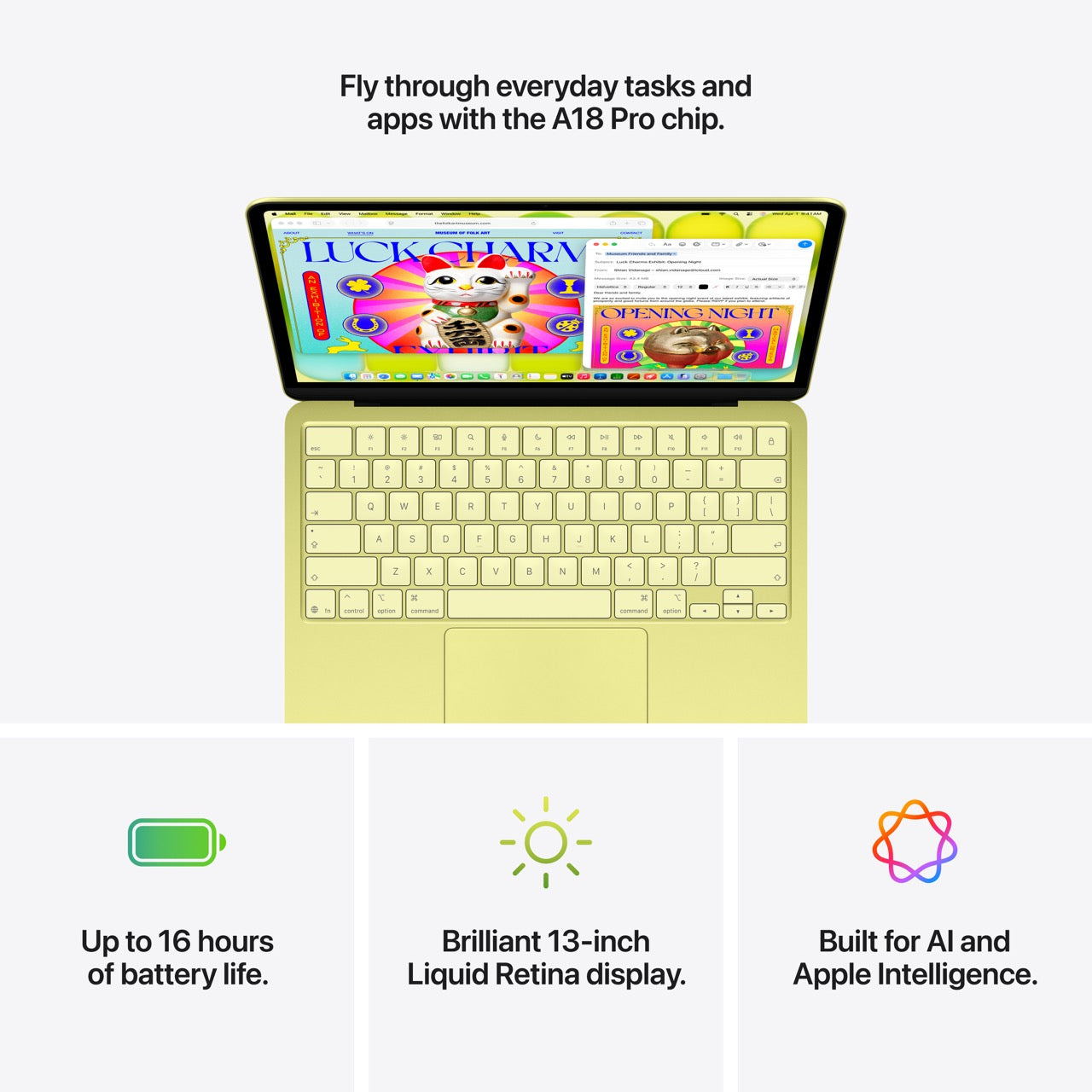 MacBook Neo 13in - Citrus - A18 Pro - 8GB unified memory - 256GB SSD - Magic Keyboard (EN)