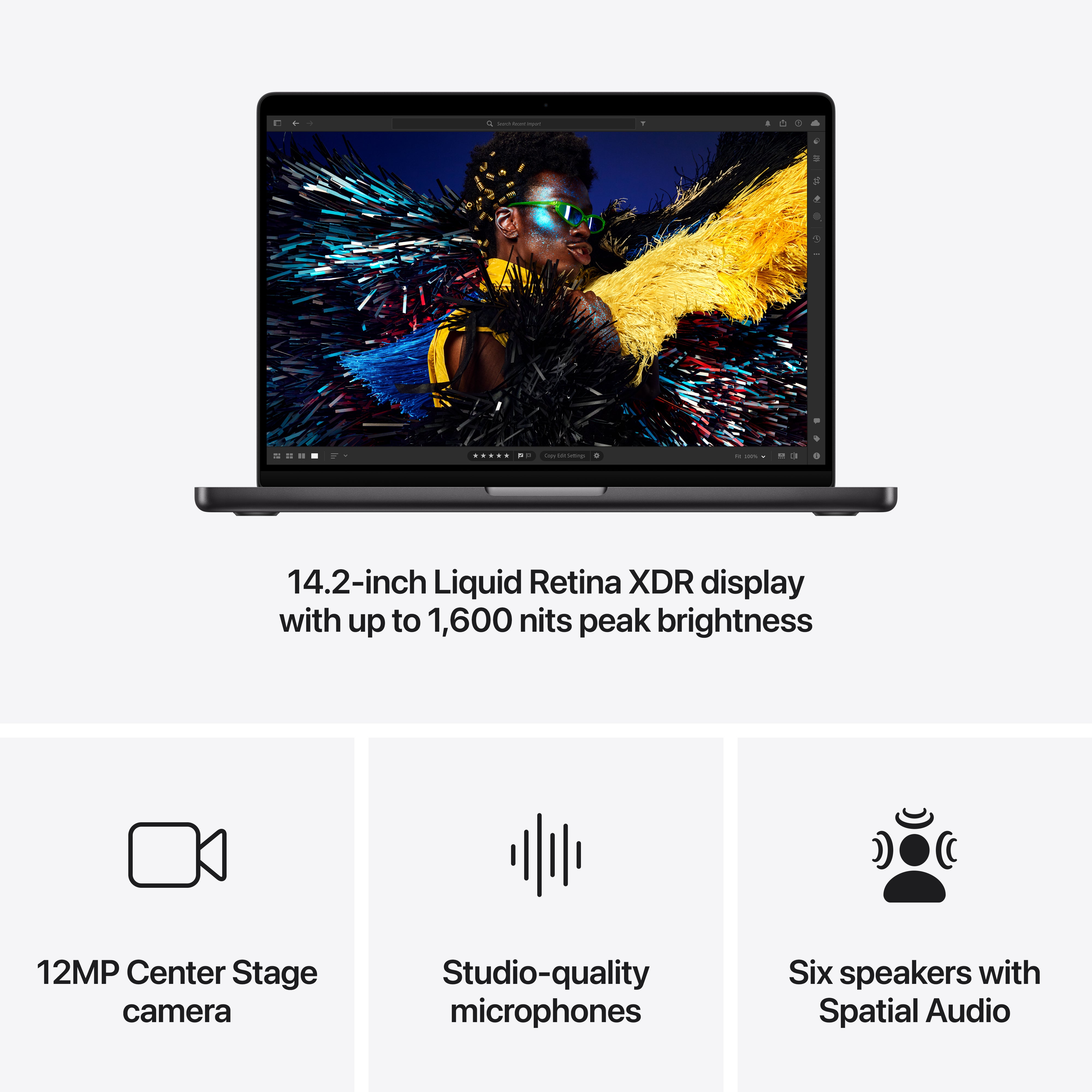 CTO MacBook Pro 14.2in - Space Black - M4 (10C CPU / 10C GPU) - 24GB - 512GB SSD - 70W - CRT AAA4130317