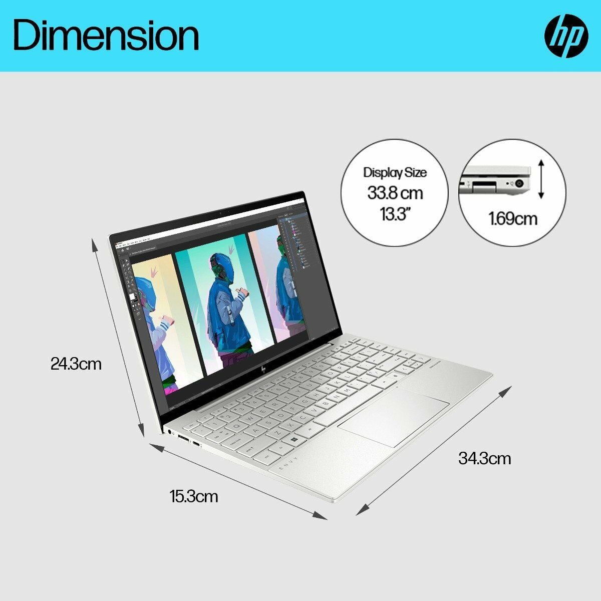 HP Envy 13-BA1006TU, 13.3" FHD Touch Screen Intel i5-1135G7 8GB RAM 256GB SSD Windows 10 Home