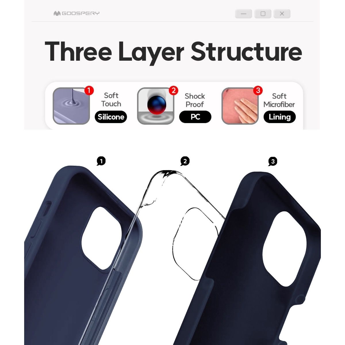 iPhone 17 Pro Max Goospery Mercury Silicone Case - Navy