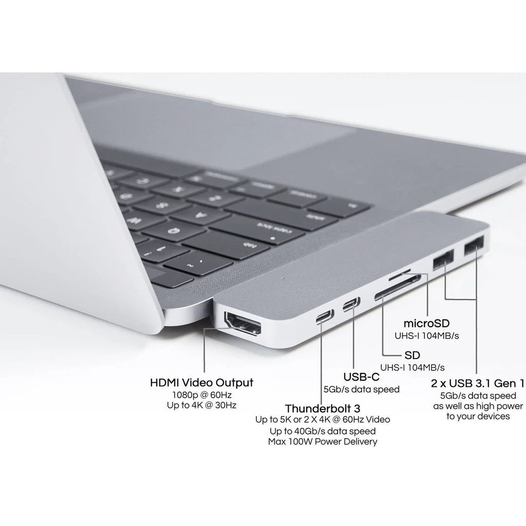 HyperDrive DUO 7-in-2 USB-C Hub - Silver HD28C-SILVER