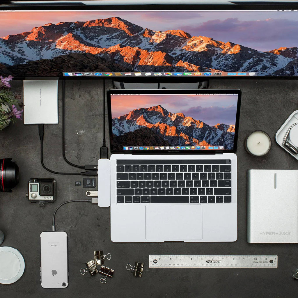 HyperDrive DUO 7-in-2 USB-C Hub - Silver HD28C-SILVER