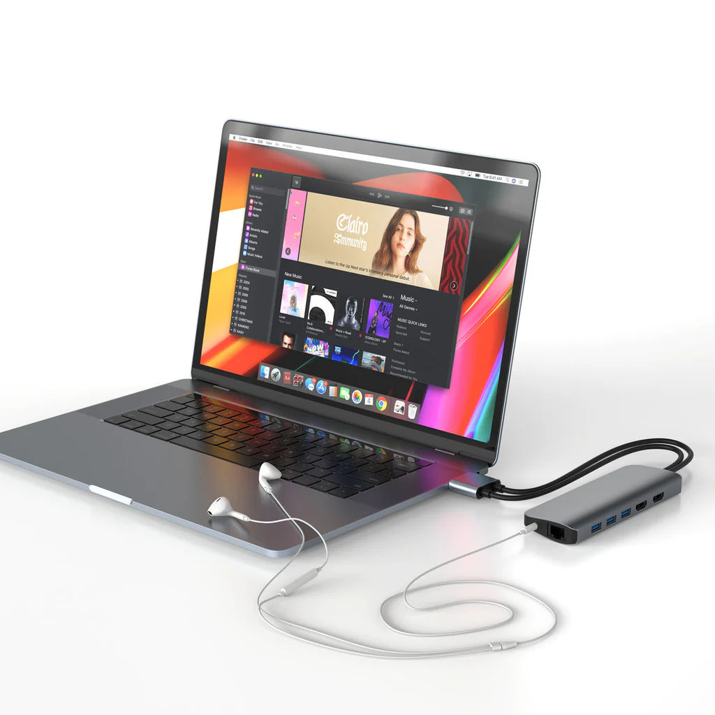 HyperDrive VIPER 10-in-2 USB-C Hub - Grey HD392-GRAY