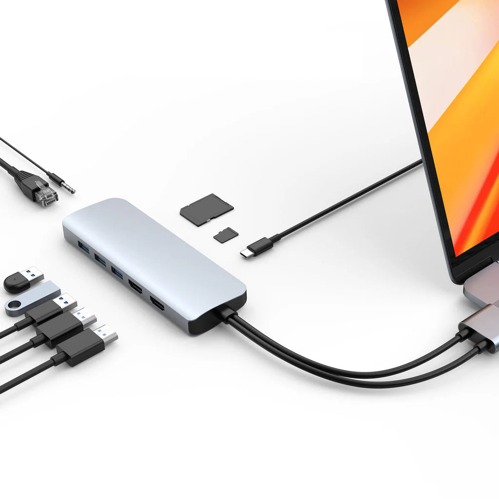 HyperDrive VIPER 10-in-2 USB-C Hub - Silver HD392-SILVER