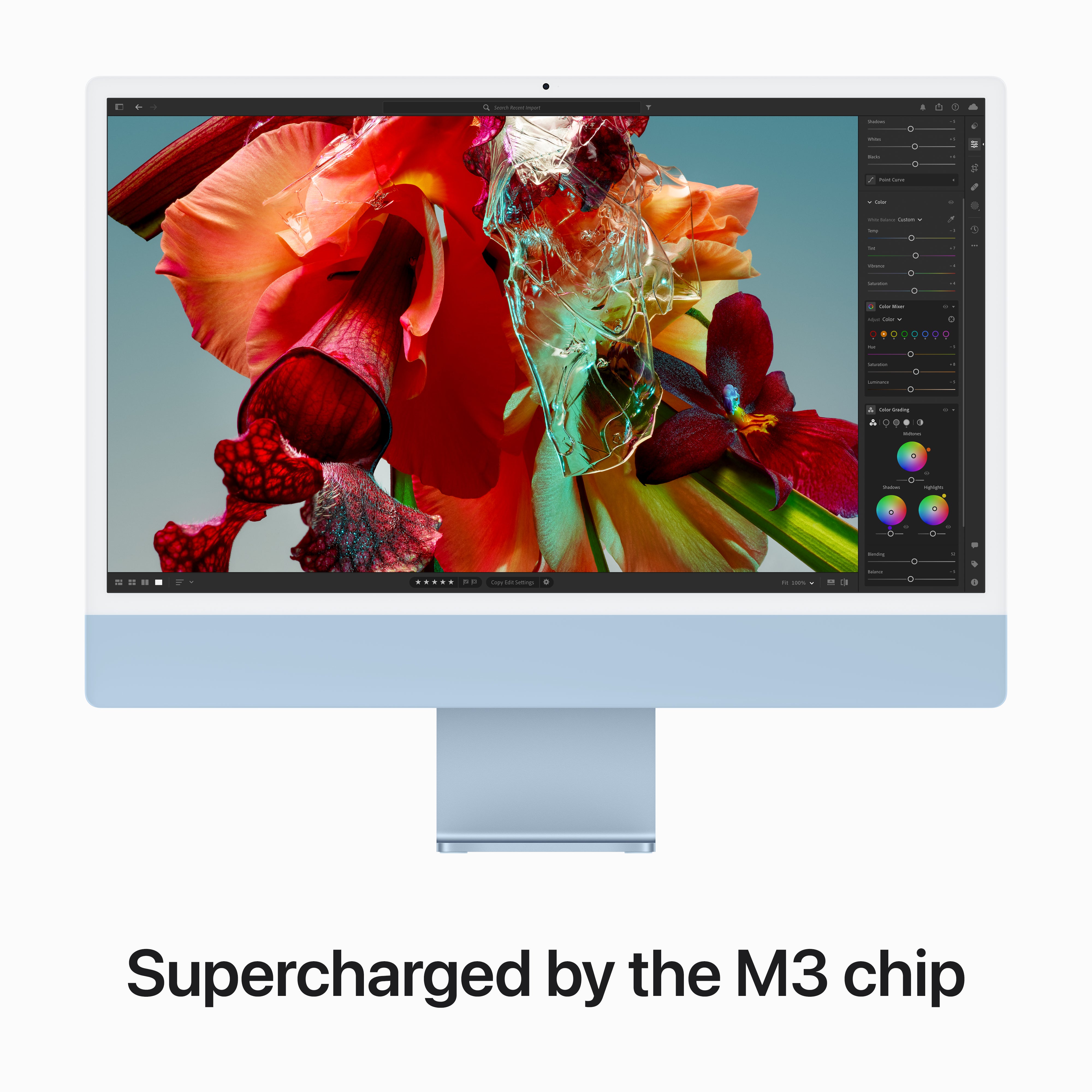 iMac 24-inch M3 Chip 8C CPU & GPU 256GB SSD 8GB Memory BLUE MQRC3X/A