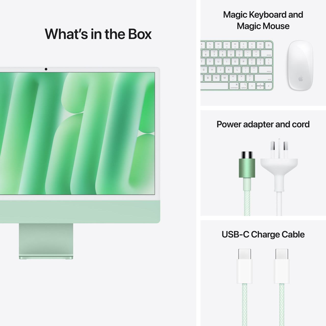 iMac 24in Retina 4.5K - Green - M4 (8-core CPU / 8-core GPU) - 16GB - 256GB SSD Magic Keyboard (EN)