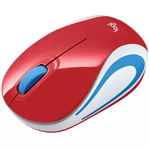 Logitech M187 Wireless Mini Mouse USB Red Small Portable