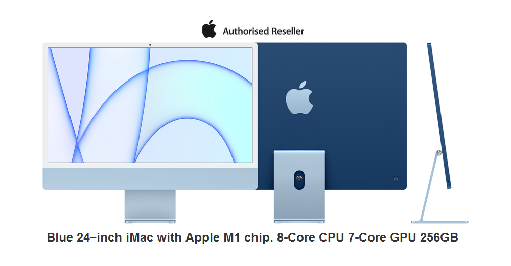 iMac 24‑inch with Apple M1 chip 256GB 8-Core CPU 7-Core GPU - Blue