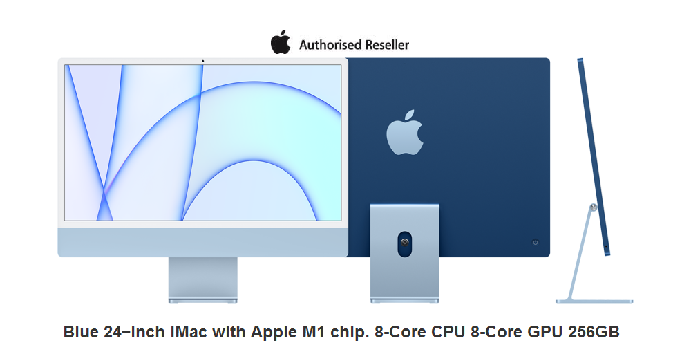 iMac 24‑inch with Apple M1 chip 256GB 8-Core CPU 8-Core GPU - Blue