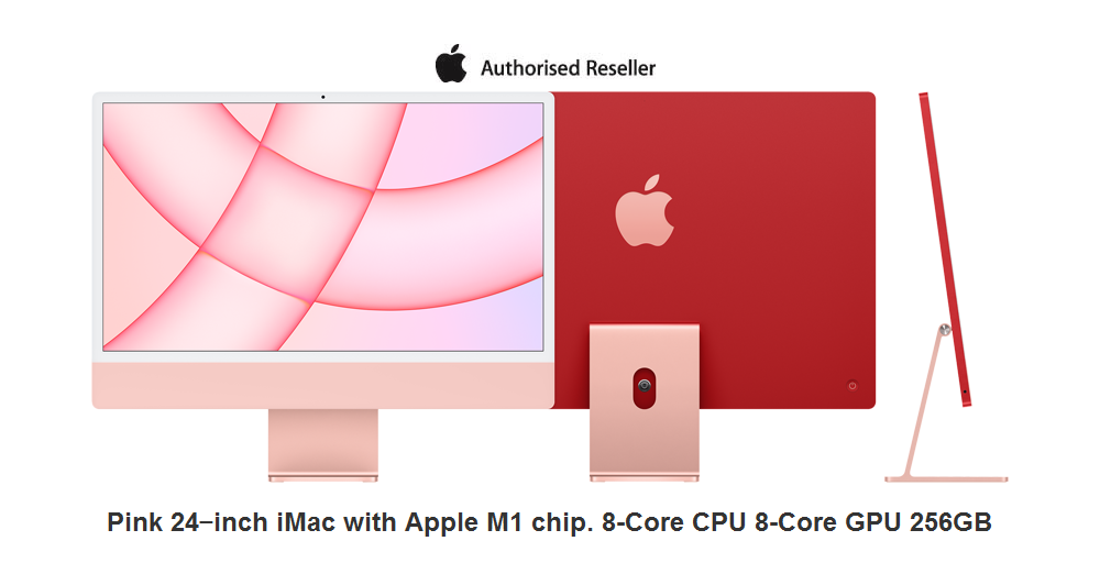 iMac 24‑inch with Apple M1 chip 256GB 8-Core CPU 8-Core GPU - Pink