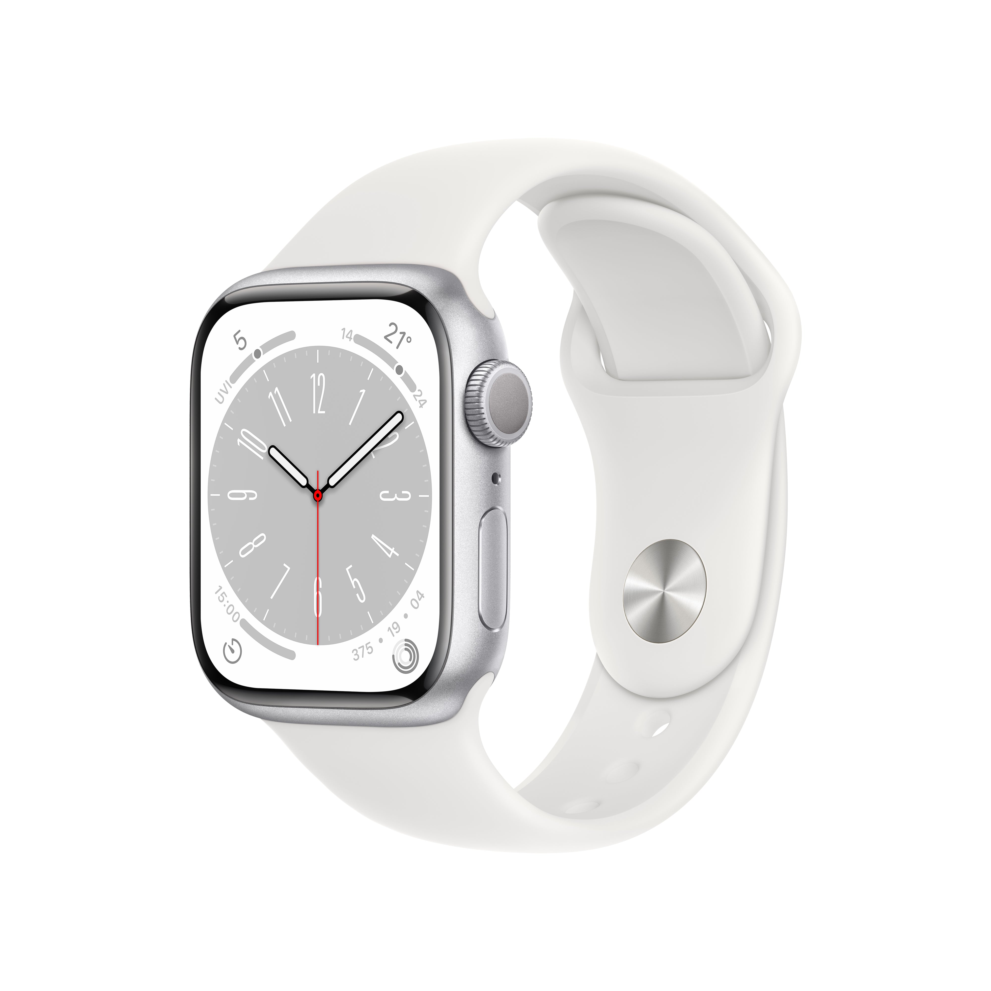 Apple Watch Series 8 GPS - 41mm Silver Aluminium Case with White Sport Band
