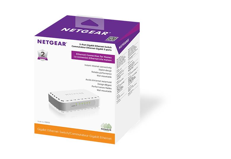 Netgear GS605 5-Port Gigabit Ethernet Home/Office Switch