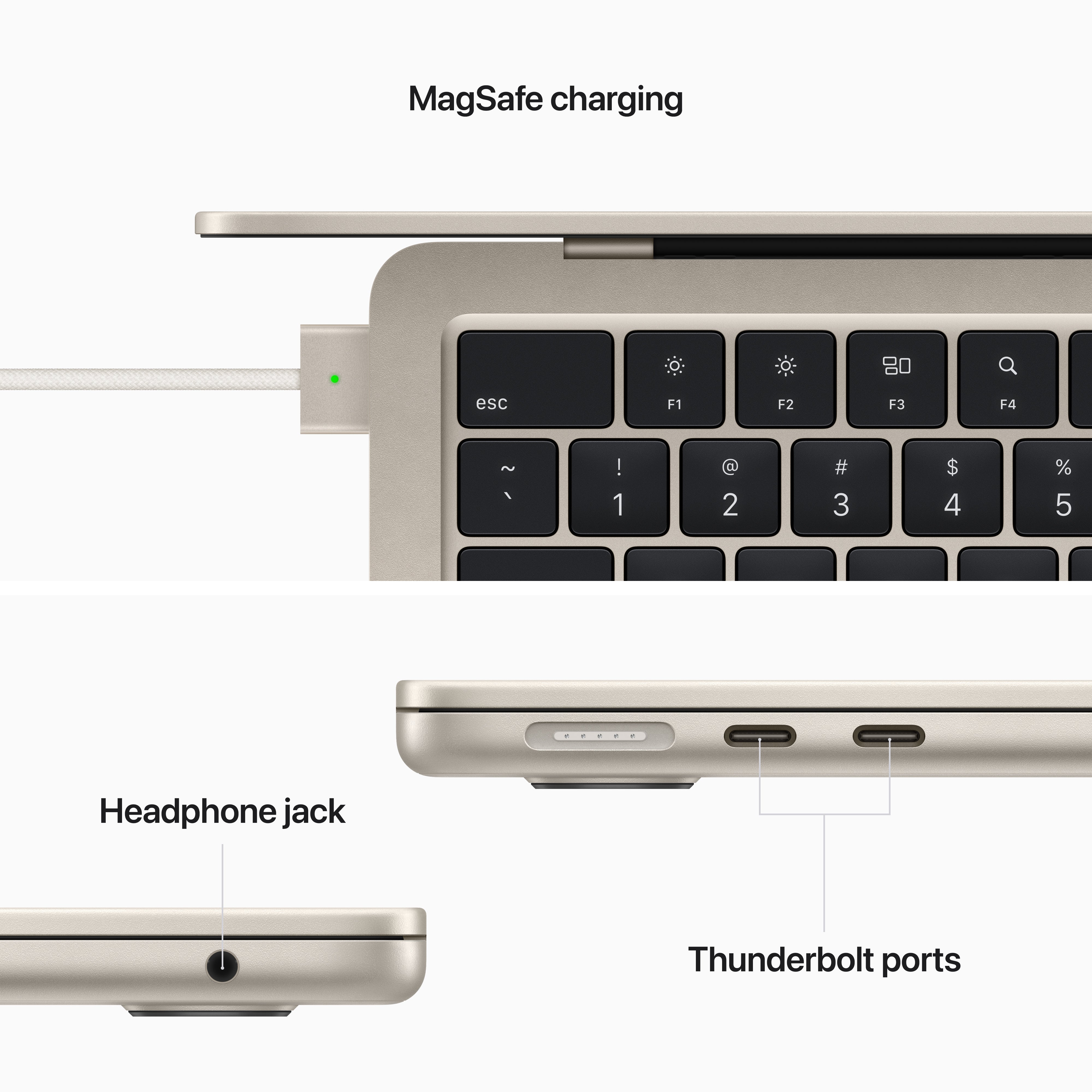MacBook Air Starlight Apple M2 chip with 8 core CPU 8 core GPU 8GB 256GB SSD