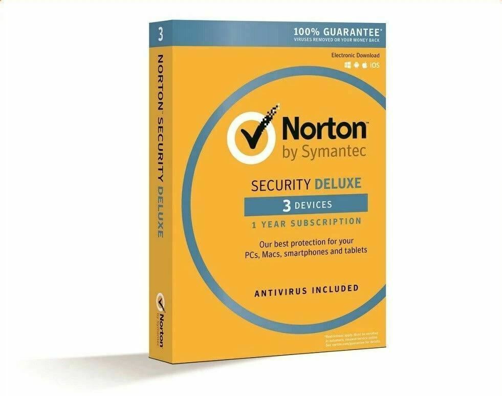 Symantec Norton Security Deluxe 3 Devices 1 Year Subscription